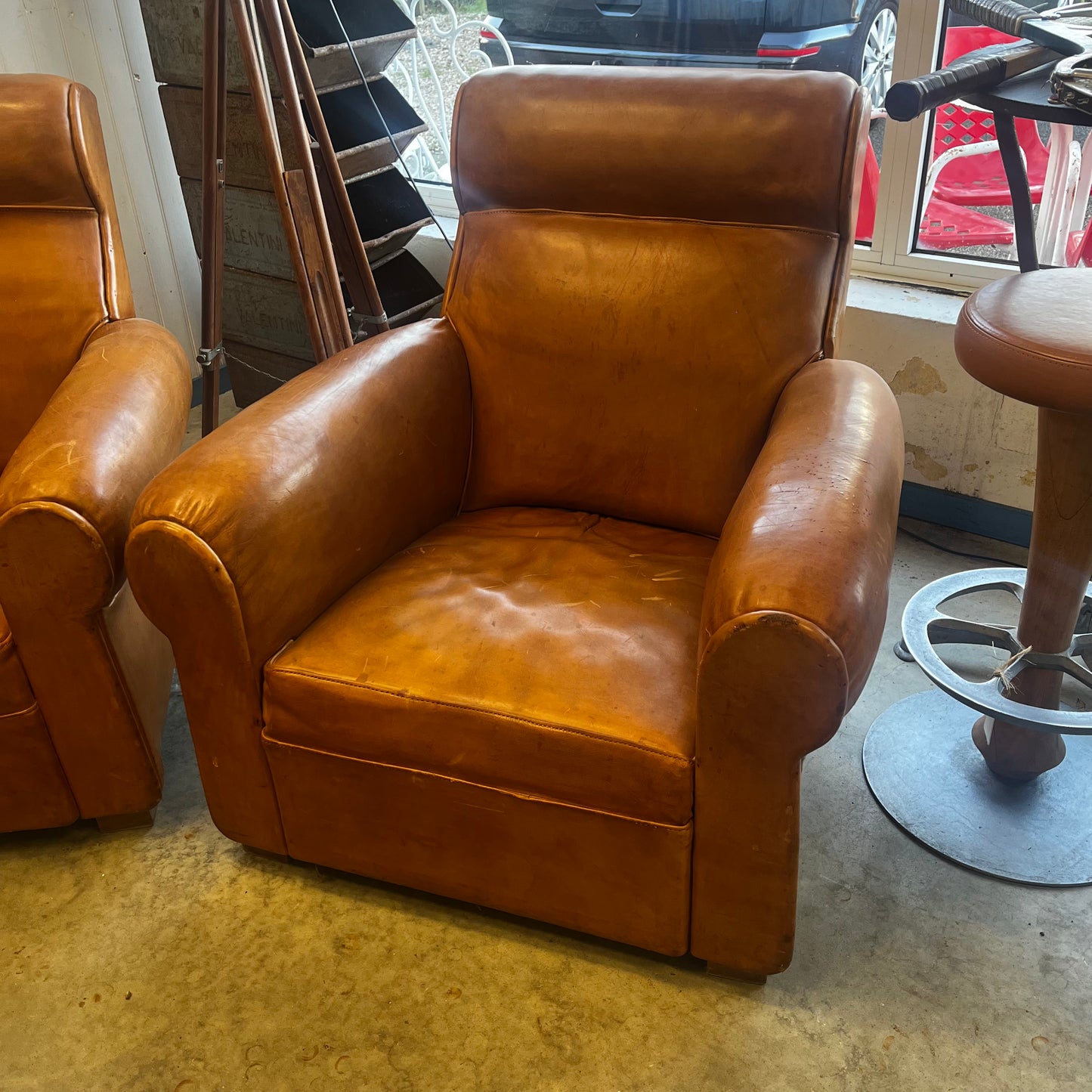Fauteuil club en cuir