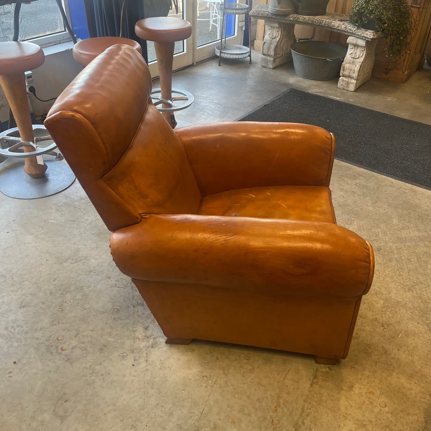Fauteuil club en cuir